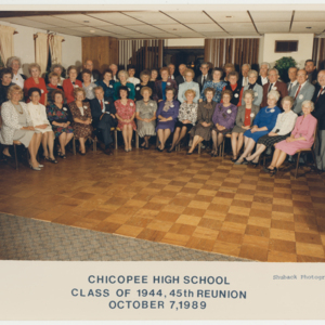 Chicopee High School Class of 1944 45th Reunion Photo, 1989