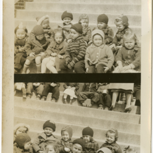 Patrick E. Bowe Nursery School - Students from 1935 - 1938 - Class sits on the steps of the Bowe Nursery School