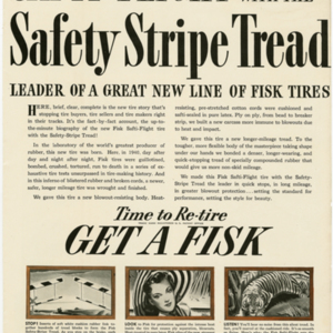 Fisk Tire Company Print Ad - Leader of a Great New Line of Tires