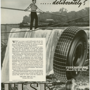 Fisk Tire Company Print Ad - Would you Take This Long Chance, Deliberately