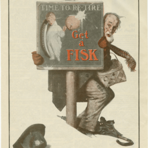 Fisk Tire Company Print Ad - Snow Ball Fight