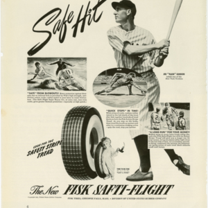Fisk Tire Company Print Ad - Safe Hit