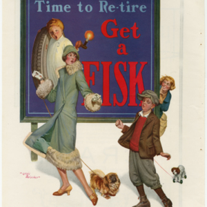 Fisk Tire Company Print Ad - Walking the Dog