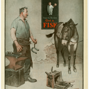 Fisk Tire Company Print Ad - Time to re-shoe the donkey