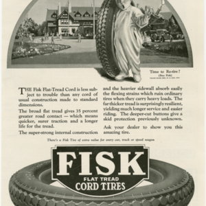 Fisk Tire Company Print Ad - The Fisk Flat-Tread Cord Less Subject to Trouble