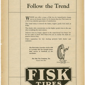 Fisk Tire Company Print Ad - Follow the Trend