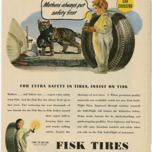 Fisk Tire Company Print Ad - Mothers Always Put Safety First