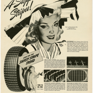 Fisk Tire Company Print Ad - A Stopper in Stripes