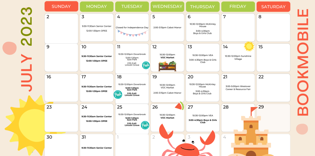july 2023 bookmobile schedule