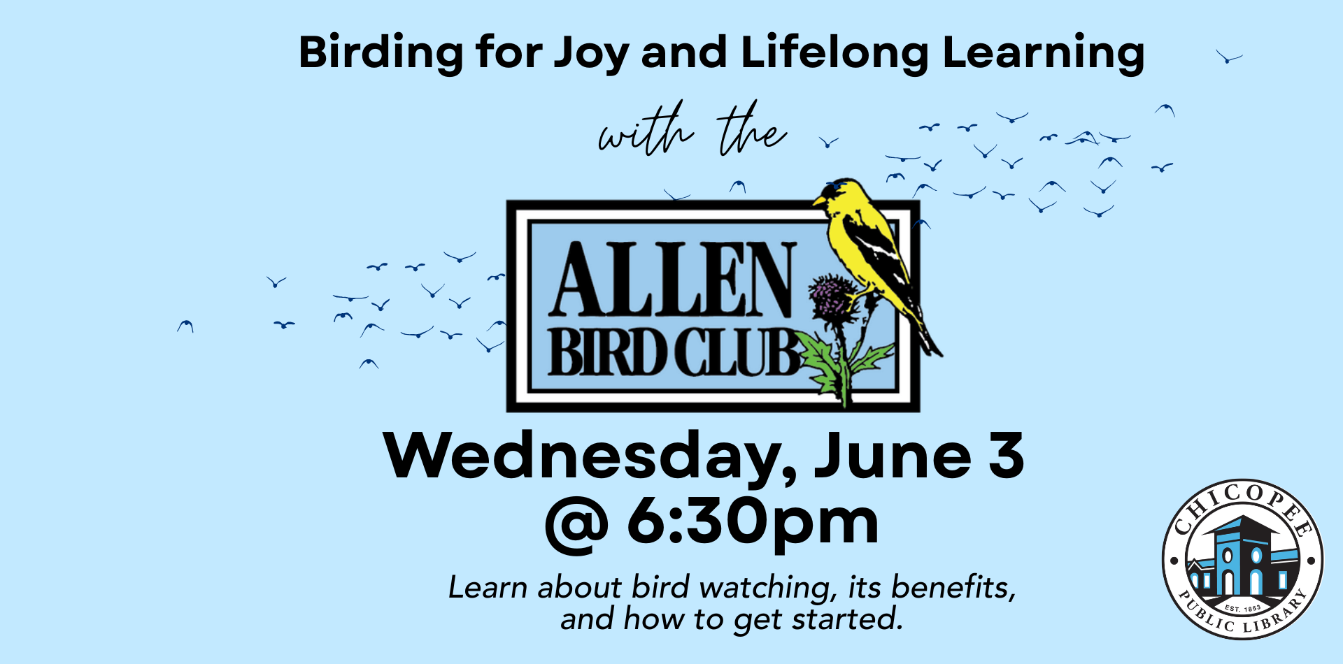 Join us to learn about birding as a hobby with the Allen Bird Club on June 3 at 6:30pm.