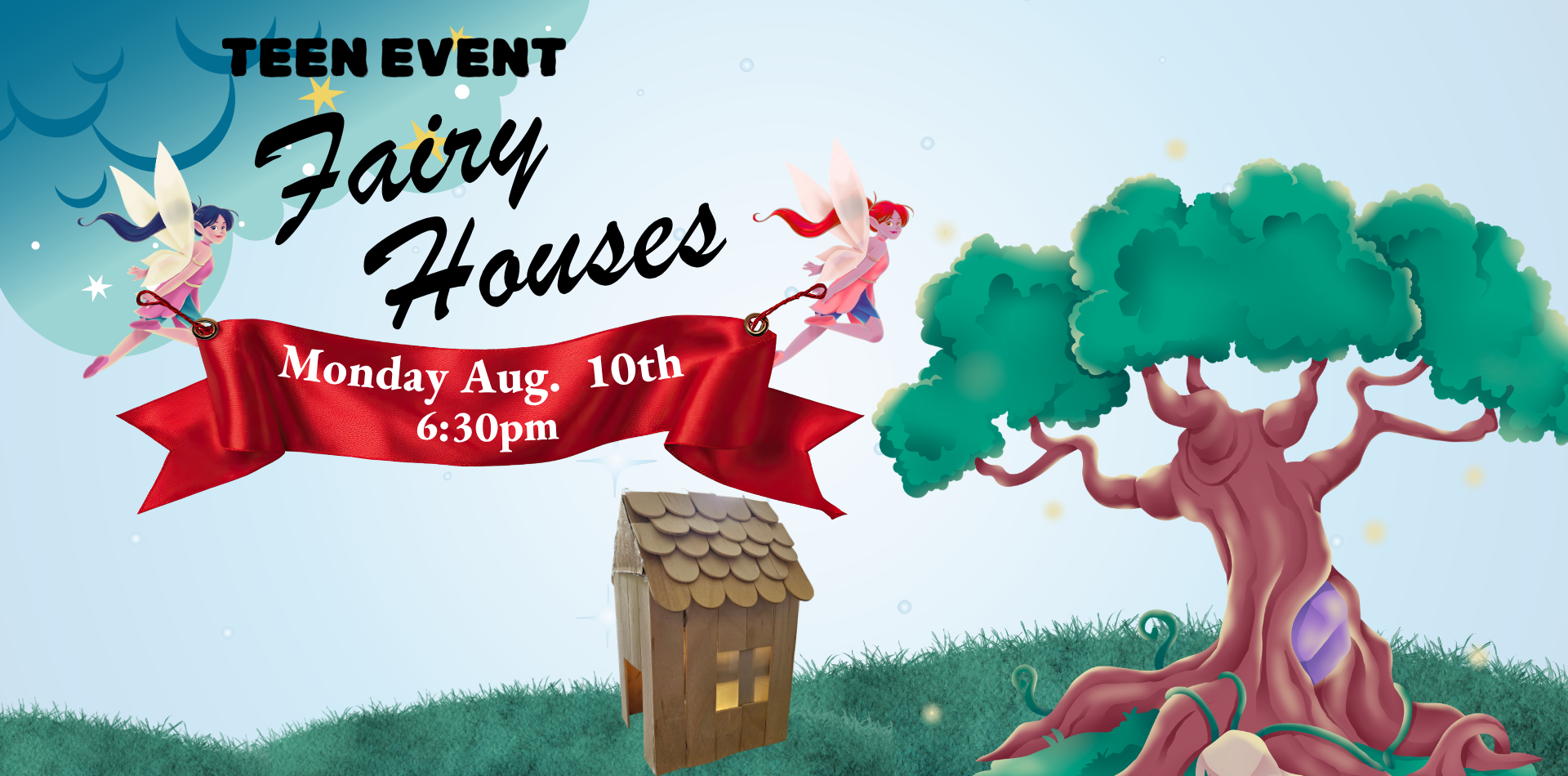 teen event fairy houses monday august 10 at 6:30pm